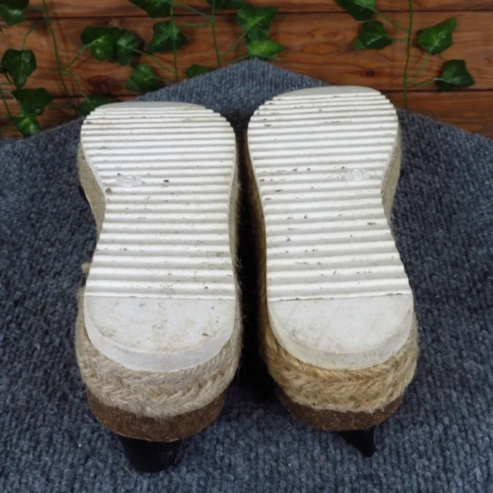 Big Buddha Womens Black Platform Espadrille Sandals Size 9‎ Cork Jute Flatform